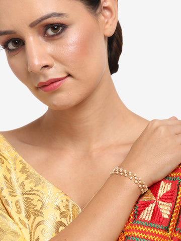 Ruby Raang Pearl Bracelet in Brass