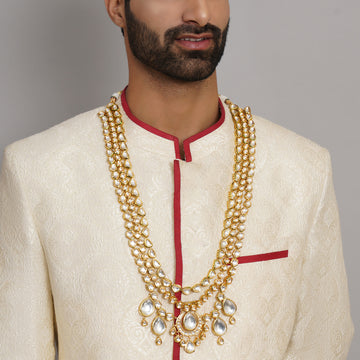 Ruby Raang Grooms Kundan Maharaja Layered Neckpiece