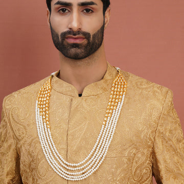 Long Kundan & Pearl Layered Neckpiece