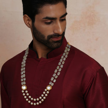 Layered Pearl and Kundan Neckpiece