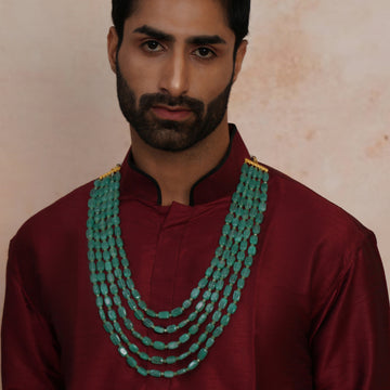 Ruby Raang Green Layered Neckpiece