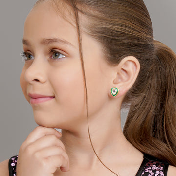 Ruby Raang Green Kundan Studs
