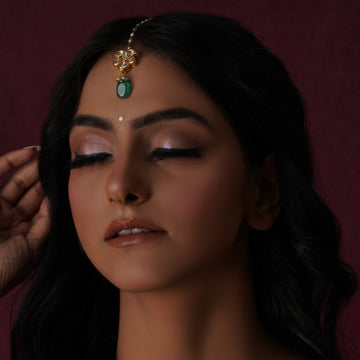 Ruby Raang Women's Kundan Maang Tikka