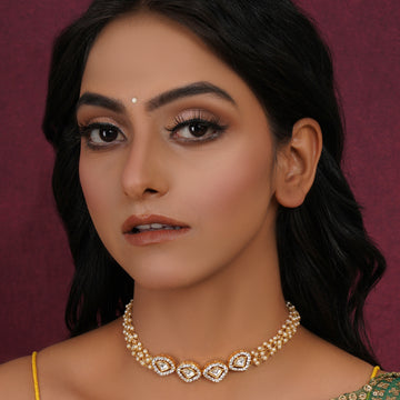 Ruby Raang Kundan & Pearl Neckpiece