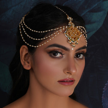 Layered Pearl Matha Patti