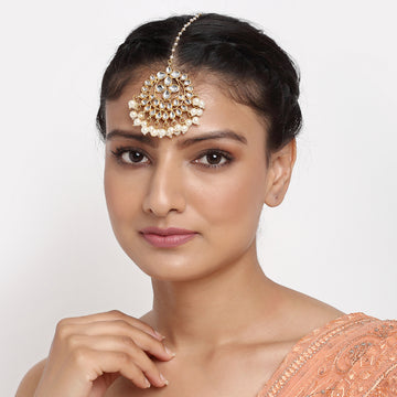 Ruby Raang Women's Kundan Maang Tikka