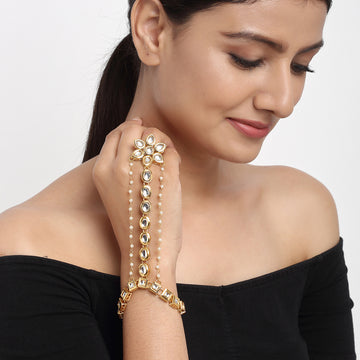 Ruby Raang Women's Kundan Hand Harness