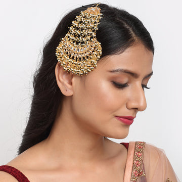 Ruby Raang Women's Kundan Passa/ Jhoomar