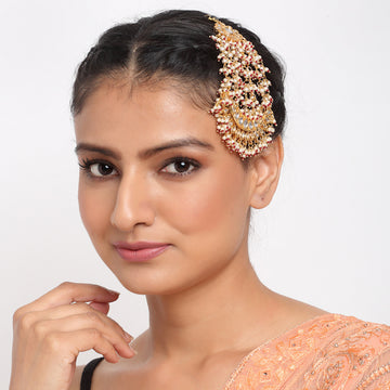 Ruby Raang Women's Kundan Passa/ Jhoomar