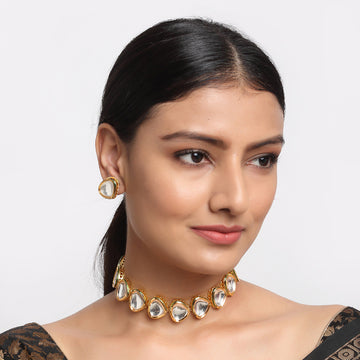 Ruby Raang Kundan Choker with Kundan Studs