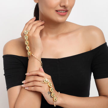 Ruby Raang Women's Kundan Hand Harness (set of 2)