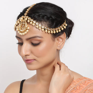 Ruby Raang Women's Kundan Matha Patti