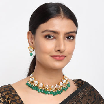 Ruby Raang Kundan Choker with Studs