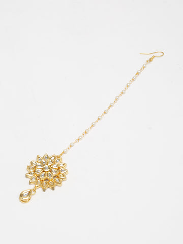 Ruby Raang Women's Kundan Maang Tikka