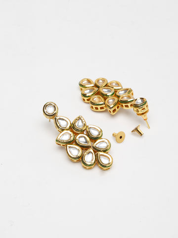 Ruby Raang Women's Kundan Neckpiece with Earrings