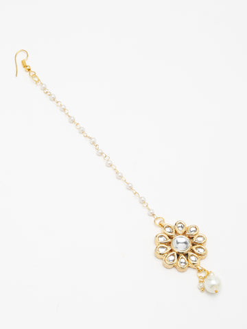 Ruby Raang Women's Kundan Maang Tikka