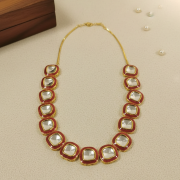 Johri Polki Kundan Enamel Necklace Set
