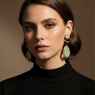 Mint Green Horse Motif Earrings