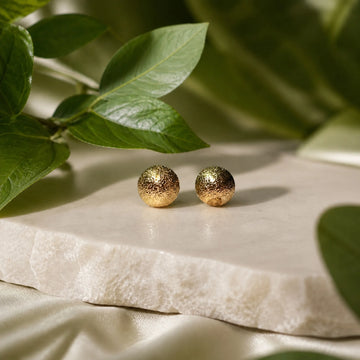 Gold Mini Stud Earrings - Round