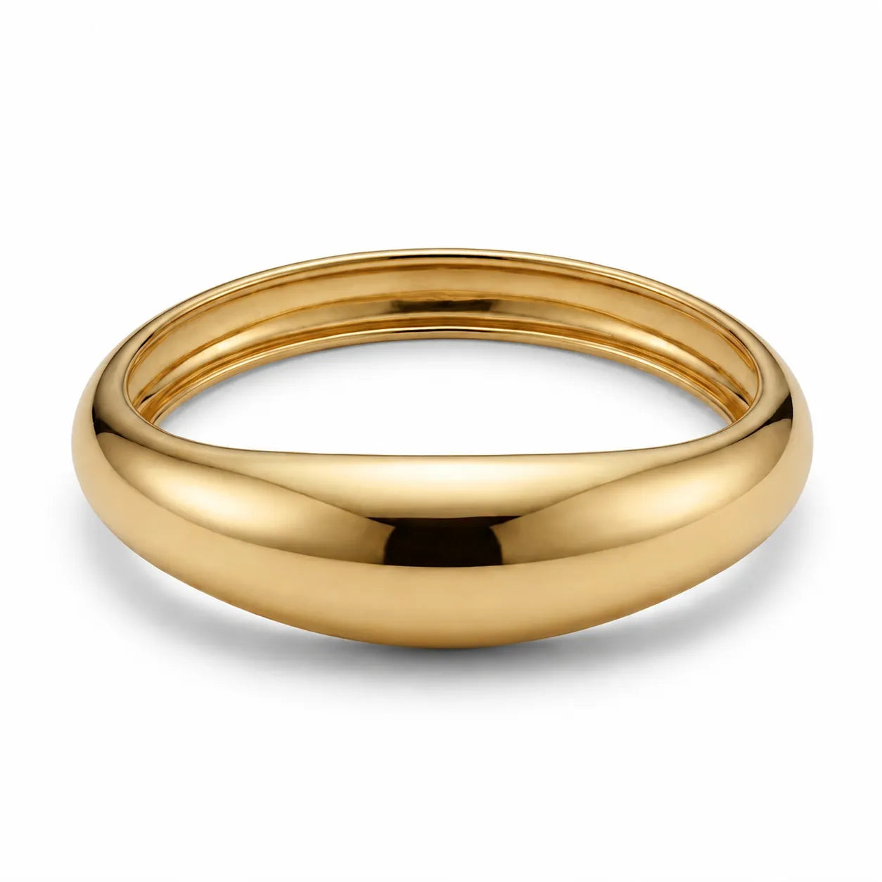 Gold ring on a white background