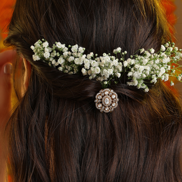Roshni Gol Pave Floral Hair Pin