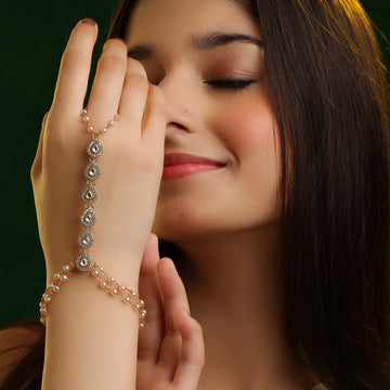 Sheeshmahal Pave CZ Teardrop Haath Phool