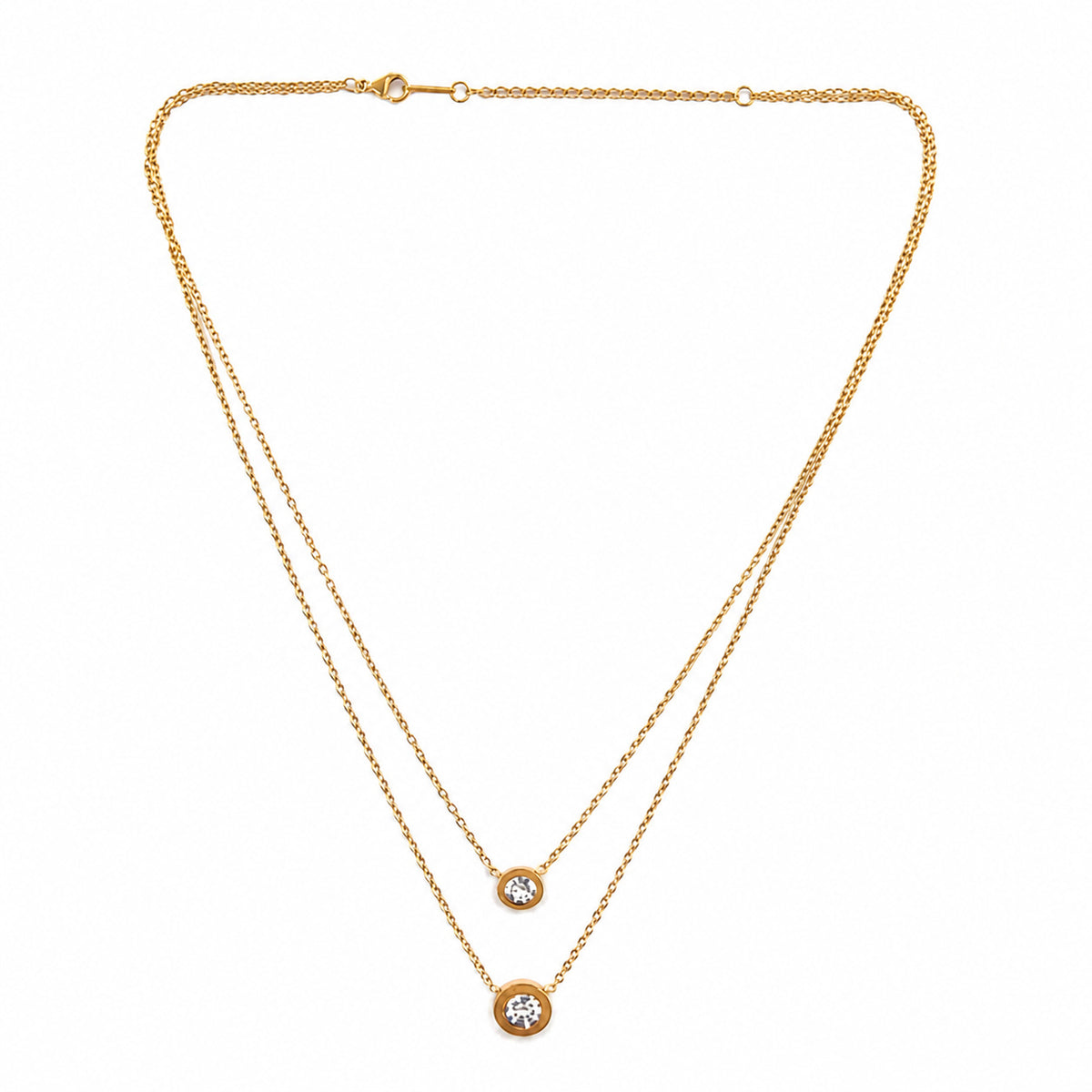 Sona Rupa Gold double-layer chain necklace with a small sphere pendant