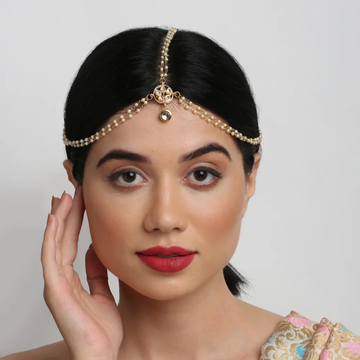 Ruby Raang Women's Kundan Matha Patti