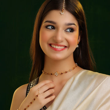 Raag Amber Complete Set – Necklace, Haath Phool, Maang Tikka & Earrings