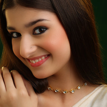 Baithak Polki Kundan Gold Chain Choker