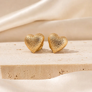 Gold Mini Stud Earrings - Heart