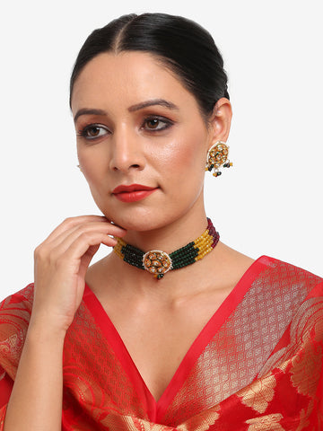 Multi Kundan Choker with Studs