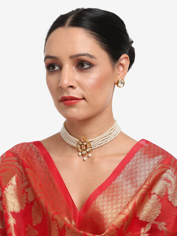 Pearl Kundan Choker with Studs