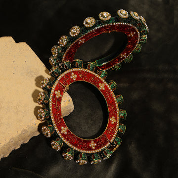 Collection of Meenakari Handcrafted Kundan South Asian Wedding Bangles