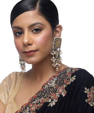 KUNDAN SQUARE EARRINGS