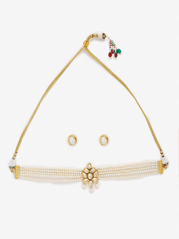 Pearl Kundan Choker with Studs