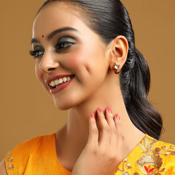 Tiger Eye Stone Kundan Studs