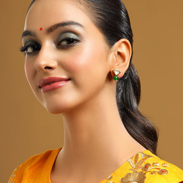 Green Aventurine Kundan Studs