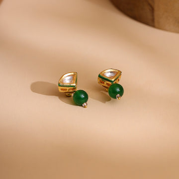 Green Aventurine Kundan Studs