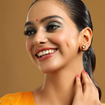 Pyrite Kundan Studs