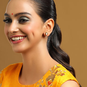 Clear Quartz Kundan Studs