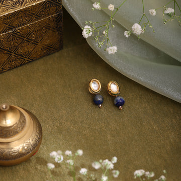 Lapis Lazuli Kundan Studs