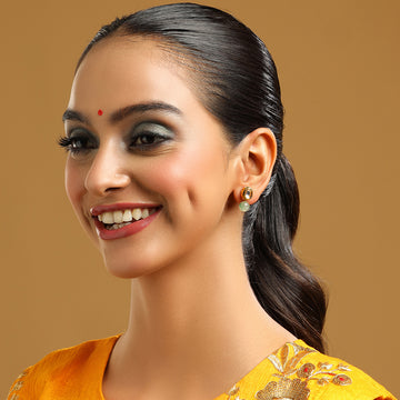 Green Aventurine Kundan Studs