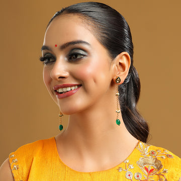 Long Kundan Dangler Earrings