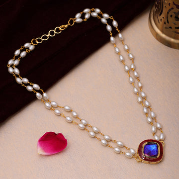 Blue Meenakari & Pearl Choker