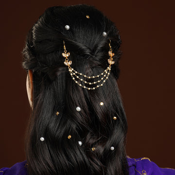 Kundan and Pearl Hair Jewelry