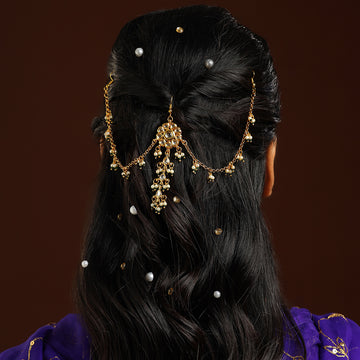 Kundan and Pearl Hair Jewelry