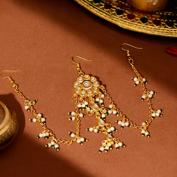 Kundan and Pearl Hair Jewelry