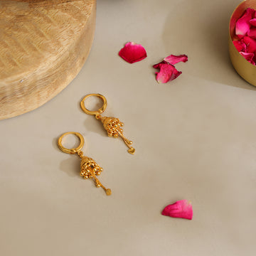 Gold Loop Heart Earrings