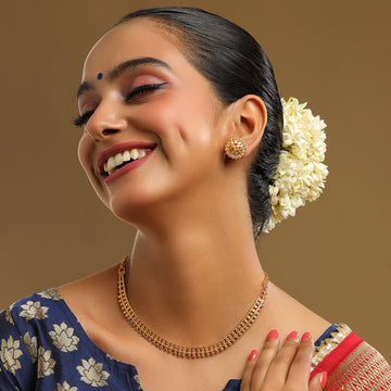 Golden Necklace with Studs